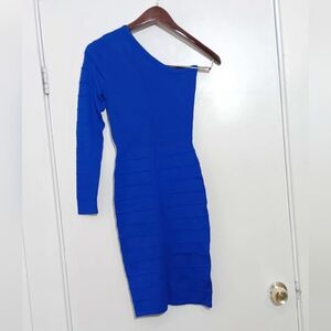 Nicki Minaj Vibrant Blue One-Shoulder Dress